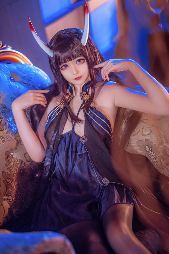 《Sayako》鬼角和风写真, 夜色中最致命的东方妖精!